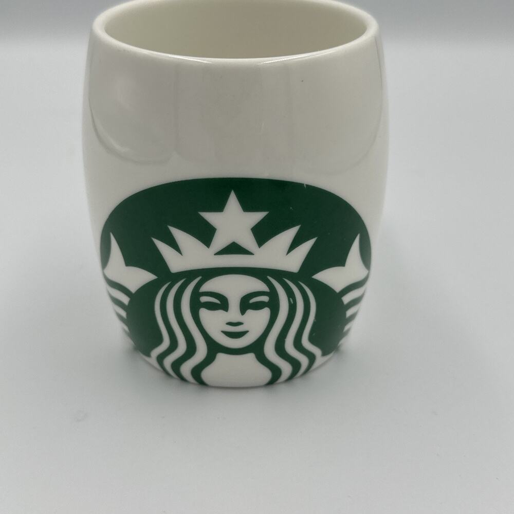 Starbucks 2010 Coffee Mug‎ Cup Mermaid White & Green Barrel Shape Classic
